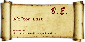 Bátor Edit névjegykártya